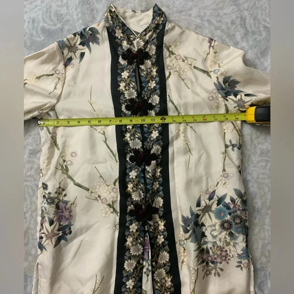 Cherry Blossom Kyoto Silk Robe From Japan Vintage Deadstock - Picture 4 of 10